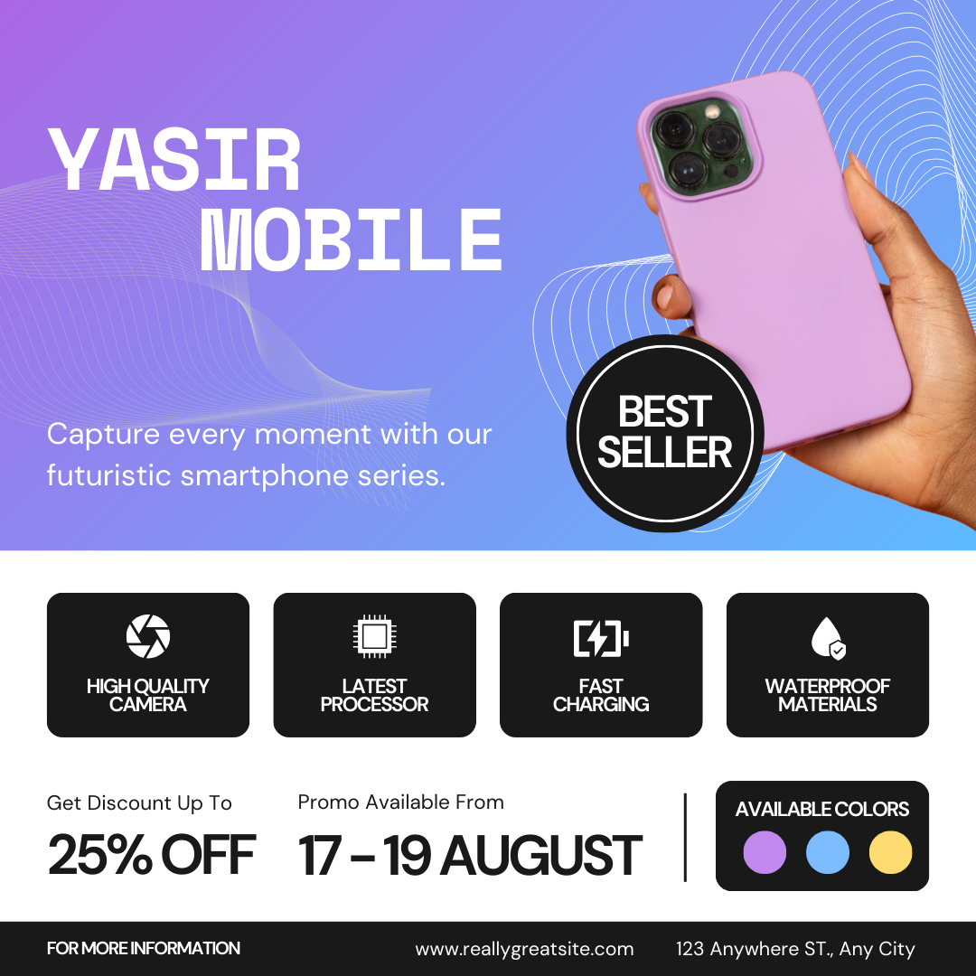 White and Blue Clean New Release Smartphone Instagram Post